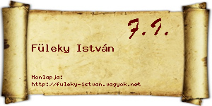 Füleky István névjegykártya